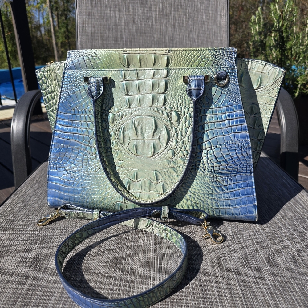 Brahmin Priscilla VGUC, Seafoam Ombre